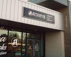 Archive CLT storefront with its sign and entrance on Beatties Ford Road.