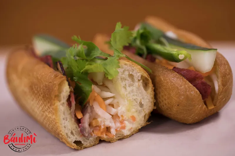 Vietnamese sandwiches with vegetables at Banh Mi Brothers in Charlotte