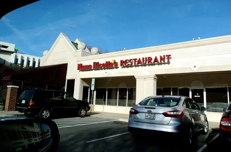 Exterior and sign of Mama Ricotta’s Italian restaurant in Charlotte